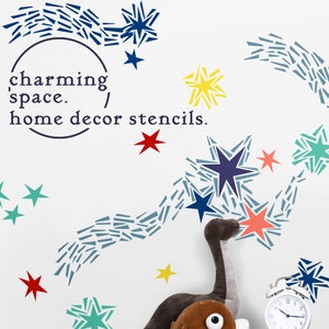 Star Sprinkles Wall Stencil set, Space Stars Fun Eclectic wall stencil for kids room,bedroom,nursery. Reusable stencils for walls,furniture