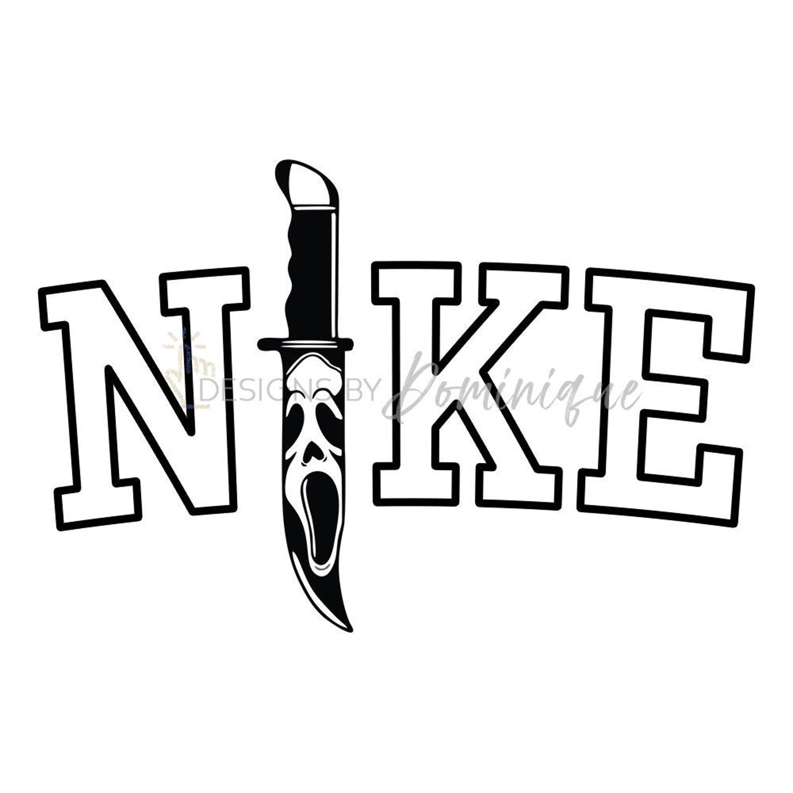 Buy Halloween NKE Scream Knife PNG SVG Vector Fall Vintage Online in
