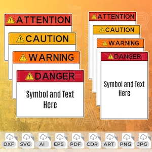 Caution Sign Svg, Blank Danger Svg, Warning Png, Attention Svg, Printable Caution Sign, Custom Sign, Danger Clipart, Dxf, Eps, Pdf File