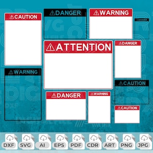 Attention Sign Svg, Danger Svg, Blank Warning Png, Caution Svg, Printable Warning Sign, Custom Sign,  Keep Out Sign, Warning Clipart