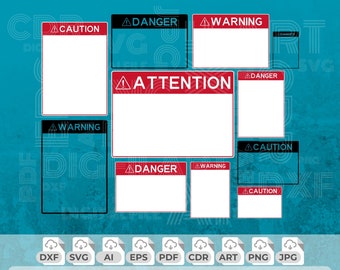 Señal de atención svg, peligro svg, advertencia en blanco png, precaución svg, señal de advertencia imprimible, señal personalizada, señal de mantener fuera, imágenes prediseñadas de advertencia