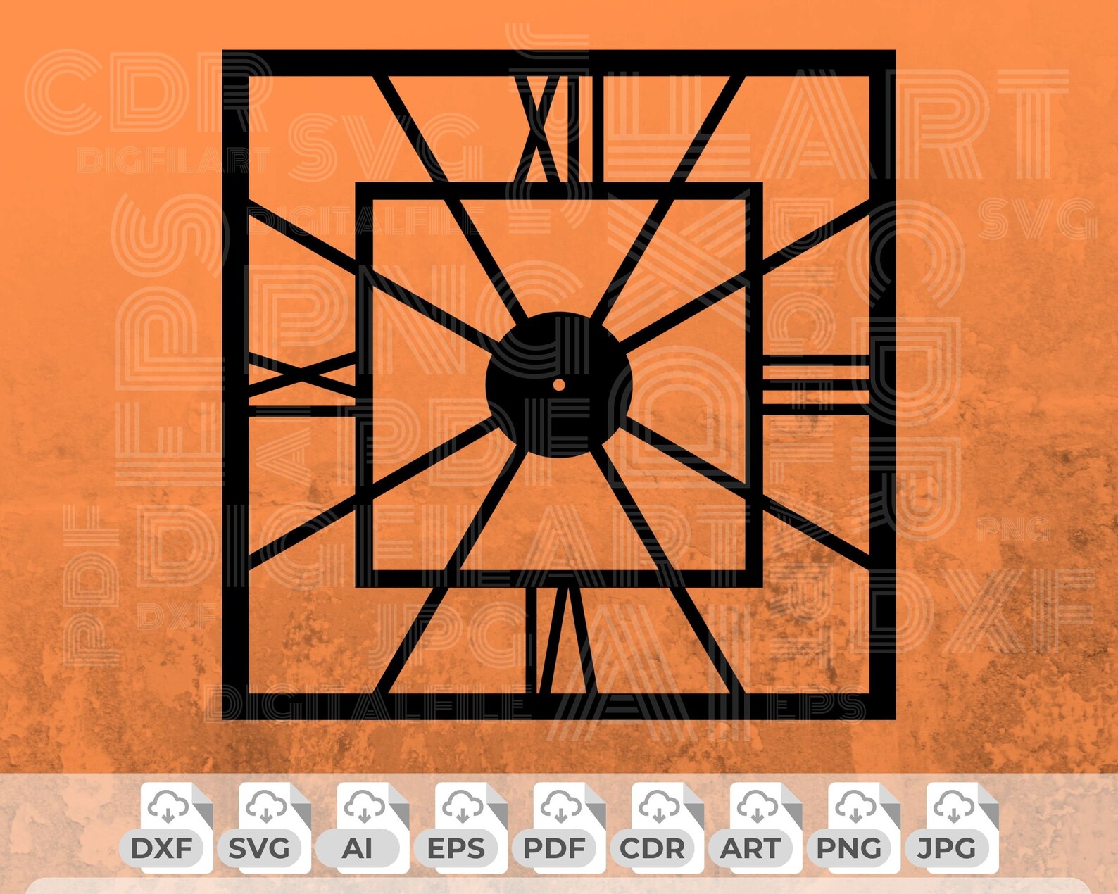 Wall Clock Svg, Wall Clock Laser Cut File, Watch Dxf File, Wall Clock ...