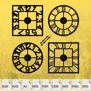 Wall Clock Laser Cut File, Clock Svg, Clock Png, Wall Clock Dxf File, Watch Svg, Wall Clock Cnc File, Clock Clipart, Wall Clock Vector