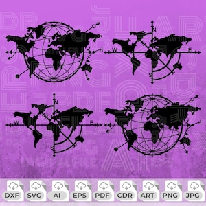 Mapa Mundial Svg, Viajante Mundial Svg, Terra Png, Mapa Mundial Bússola, Arquivo Corte a Laser de Mapa Mundial, Mapa Mundial para Impressão, Clipart de Mapa Mundial, Globo Svg