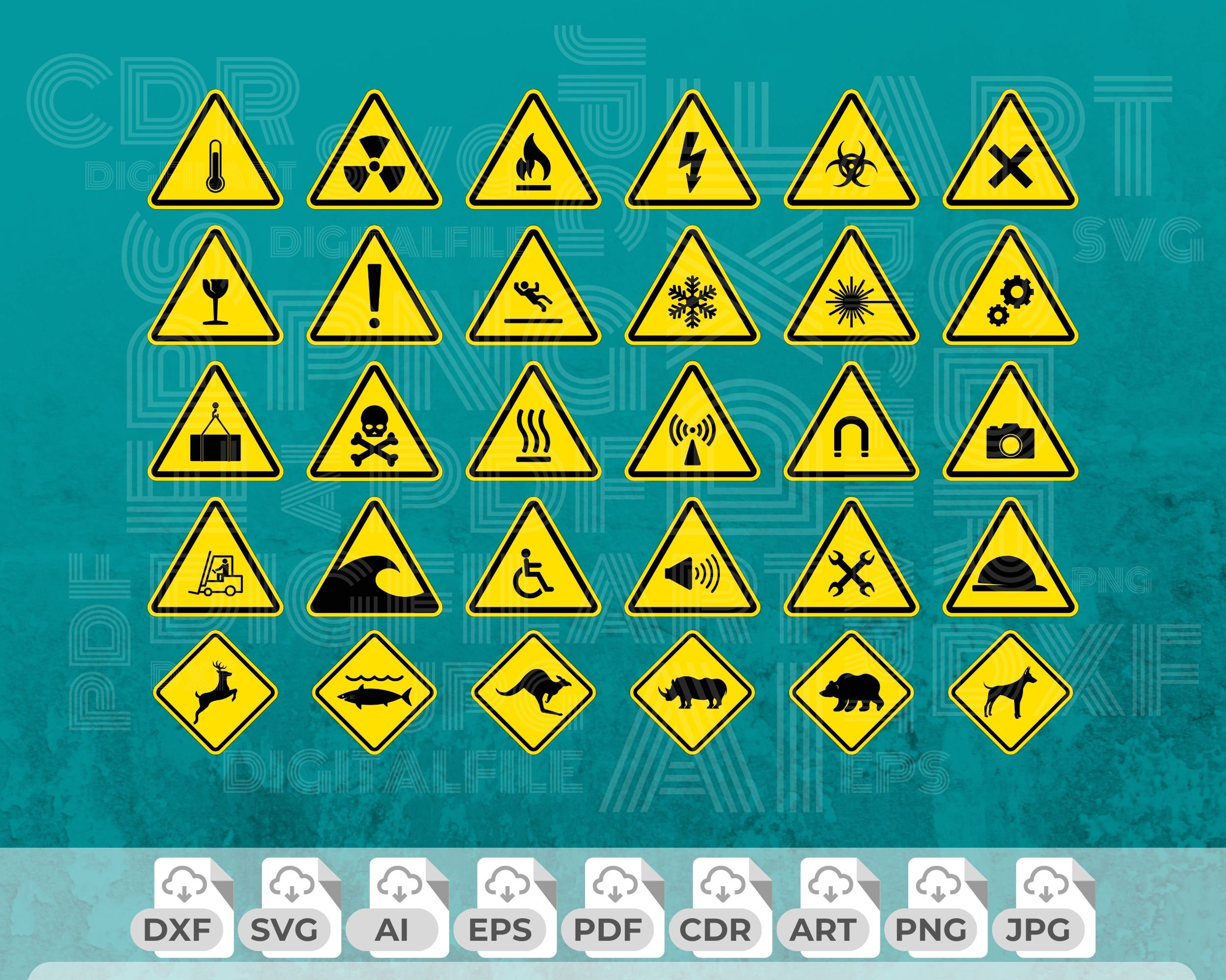 Warning Road Sign Animal Crossing Diamondshaped Stock Vector