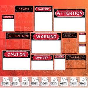 Danger Sign Svg, Warning Svg, Caution Png, Attention Svg, Blank Danger Sign Svg, Keep Out Sign, Warning Vector, Dxf File, Digital Cut File