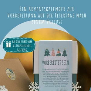Calendrier de l'Avent pour les personnes en deuil - un compagnon quotidien pour préparer Noël - 89 cartes inspirantes dans une boîte conçue