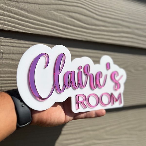 Personalized Door Sign, Name Sign Decor, 3D Printed Name Sign, Nursery Name Sign, Custom Wall Sign, Name Plaque, Dorm Decoration, College