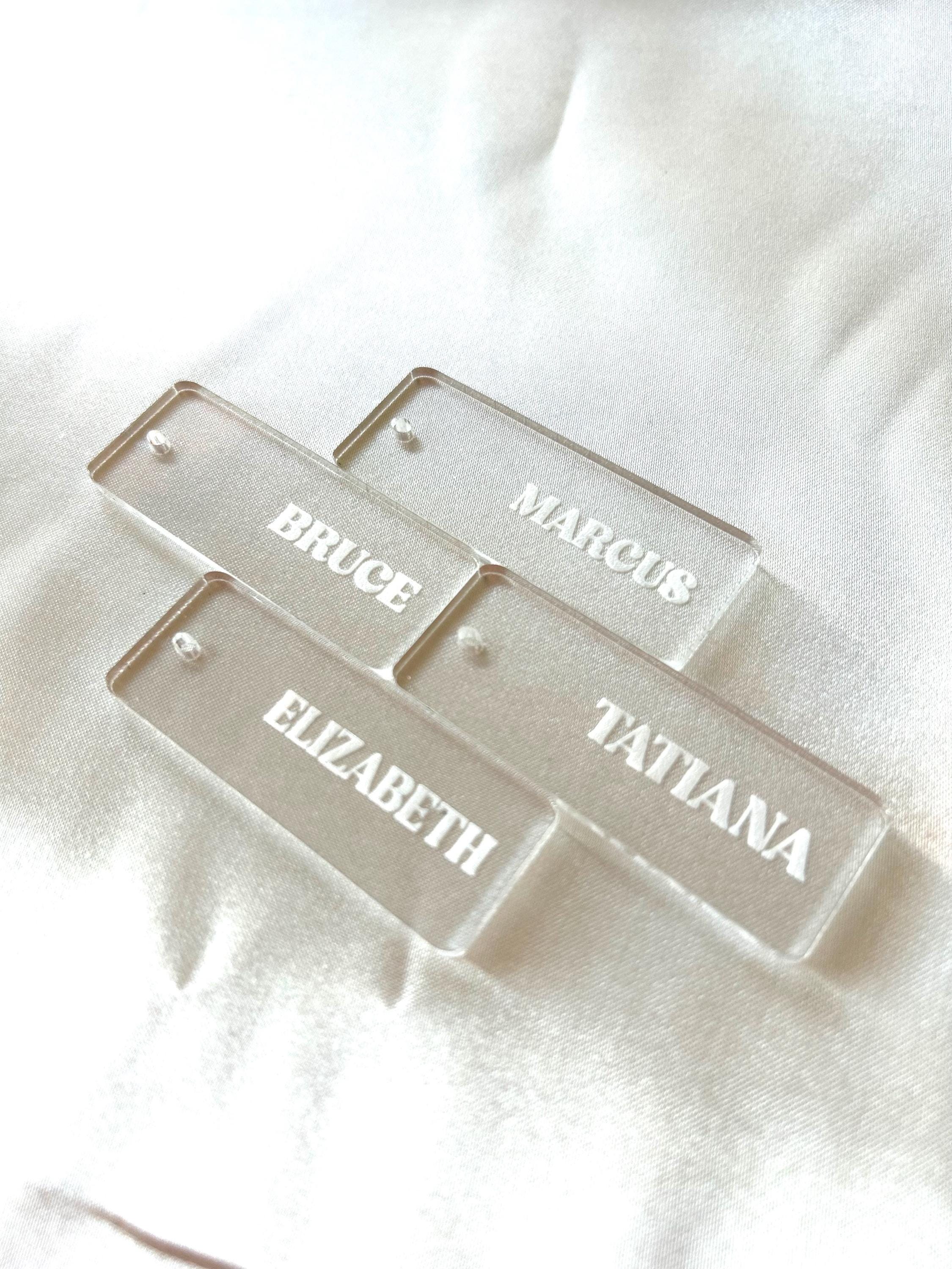 Jewelry Tag, Chain Tag for Display, Clear Acrylic Name Plaque, Business essentials, Perdonalized, Customized