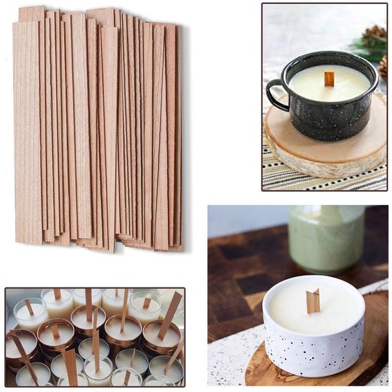 Wooden Candle Wicks With Clips, Wooden Wicks, Bambu Wicks, Candle