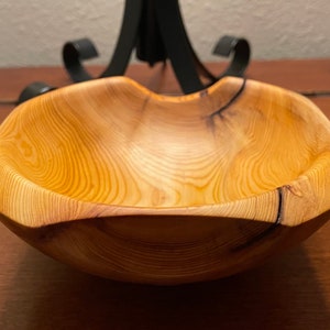 Small Turned Wooden Bowl from Yew