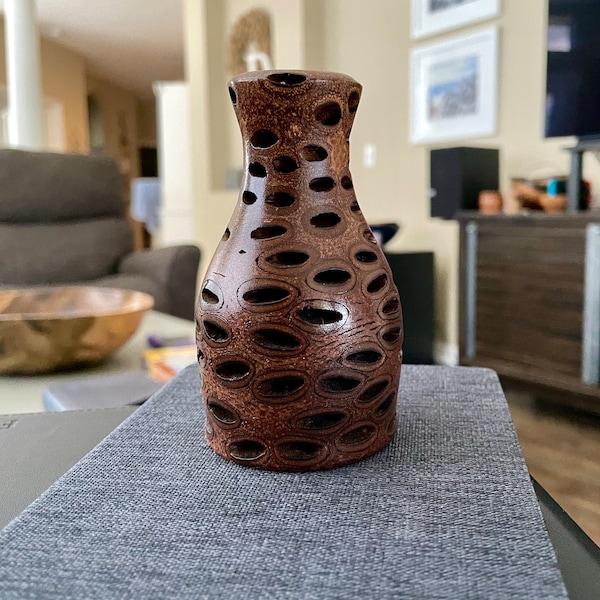 Vase Lathe Turned From the Australian  Banksia Pod