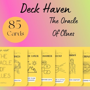 THE ORACLE OF Clues oracle deck for tarot and twin flame readings, clarifying deck for readers, clues about your person,