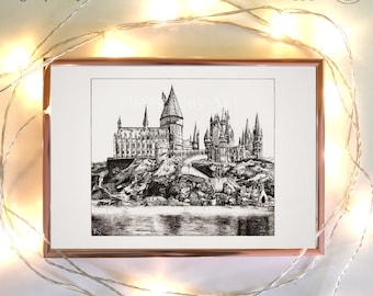 Póster de arte de pared de Hogwarts con impresión de Harry Potter, tamaño A4-A1, ilustración de Harry Potter, regalo para fanáticos de Harry Potter