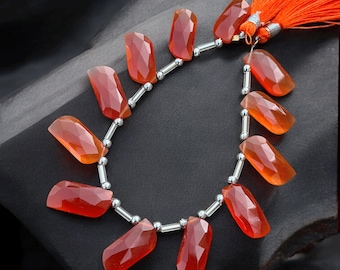 Faceted Coraline Gemstone Beads: Handmade Jewelry Making Supplies