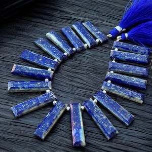 Natural Lapis Lazuli/Blue Beads/Lapis Lazuli Jewelry/Faceted Gemstones/Semi-Precious Bead/Lapis Bead Strand/Handcrafted Beads/Rectangle Shap