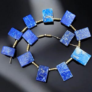 Amazing Lapis Lazuli/Blue Beads/Lapis Lazuli Jewelry/Faceted Gemstones/Semi-Precious Beads/Lapis Bead Strand/Handcrafted Beads/Rectangle