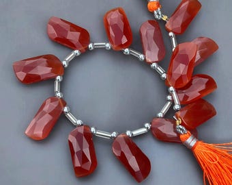 Faceted Coraline Gemstone Beads: Handmade Jewelry Making Supplies
