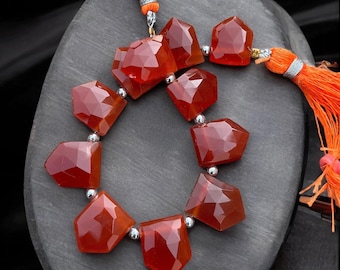 Faceted Coraline Gemstone Beads: Handmade Jewelry Making Supplies