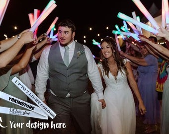 Personalized LED Foam Sticks - Custom Designs for Memorable Events, Multi or single Color Flashing Glow Light up LED Foam Sticks,  Batons,