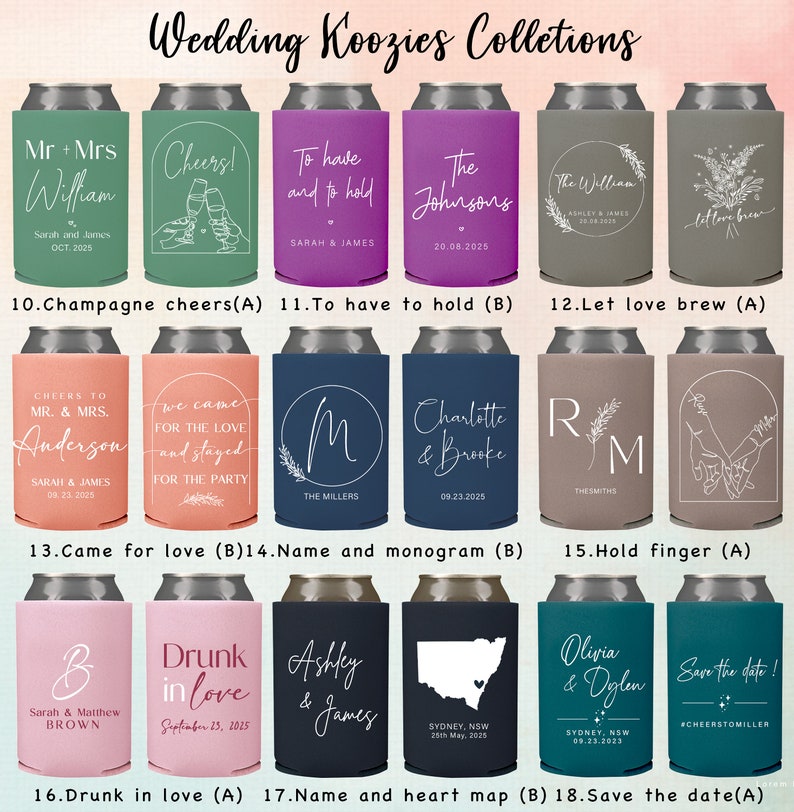 To have and to hold Personalized Wedding Can cooler, beer hugger, Stubby Cooler, engage party favor, promotional product, wedding favor gift image 2