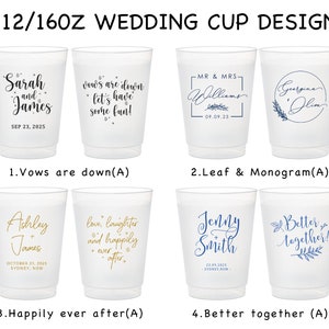 Personalized wedding 12/16oz Plastic Cups, custom personalized plastic cups, wedding favors, Pet wedding favors , Custom Plastic Cups Favors