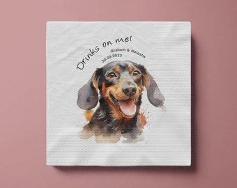 Custom pet Napkins, Personalized Napkin, custom cocktail, wedding napkins, Event Favours, Party Napkin, Luncheon Napkin Dinner