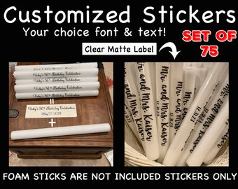 Personalized Custom Sticker Labels for LED Foam Sticks - Ideal for Birthdays, Weddings, and Graduates!