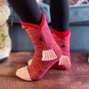 Christmas gift, Funny Novelty shark socks, Wacky animal knitting socks, Party Socks, One Size Unisex Sock, special Gift for her him, Koi