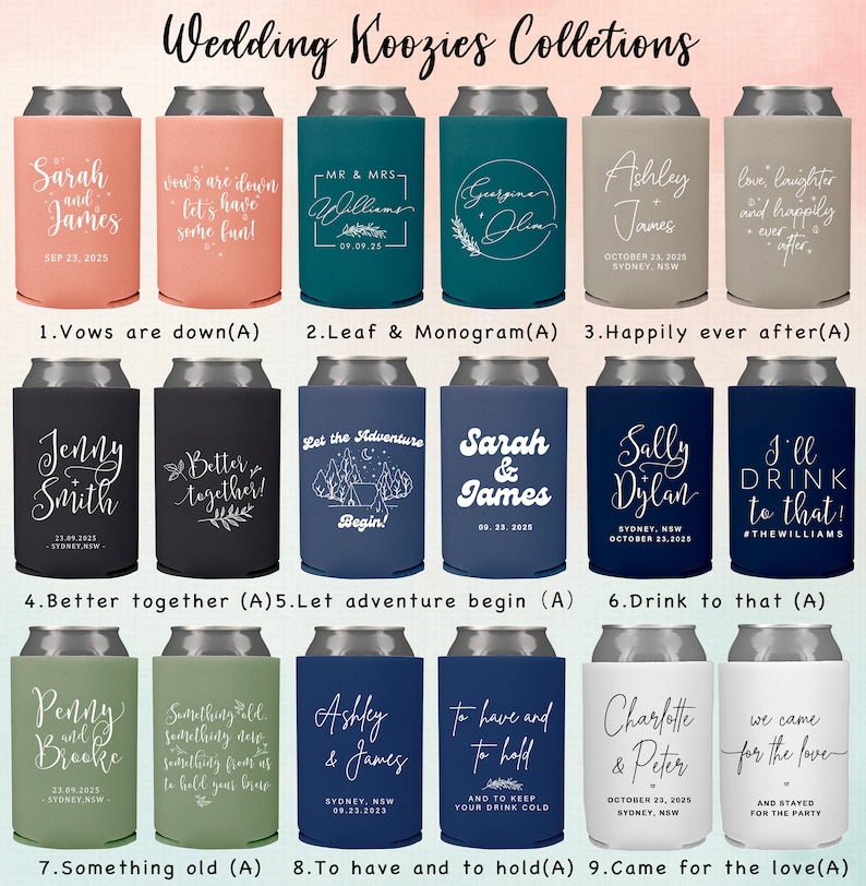 To have and to hold Personalized Wedding Can cooler, beer hugger, Stubby Cooler, engage party favor, promotional product, wedding favor gift image 1