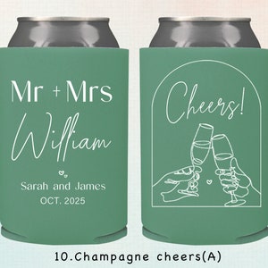 Cheers Personalized Wedding Can cooler, beer hugger, Stubby Cooler, engage party favor, promotional product, wedding favor gift