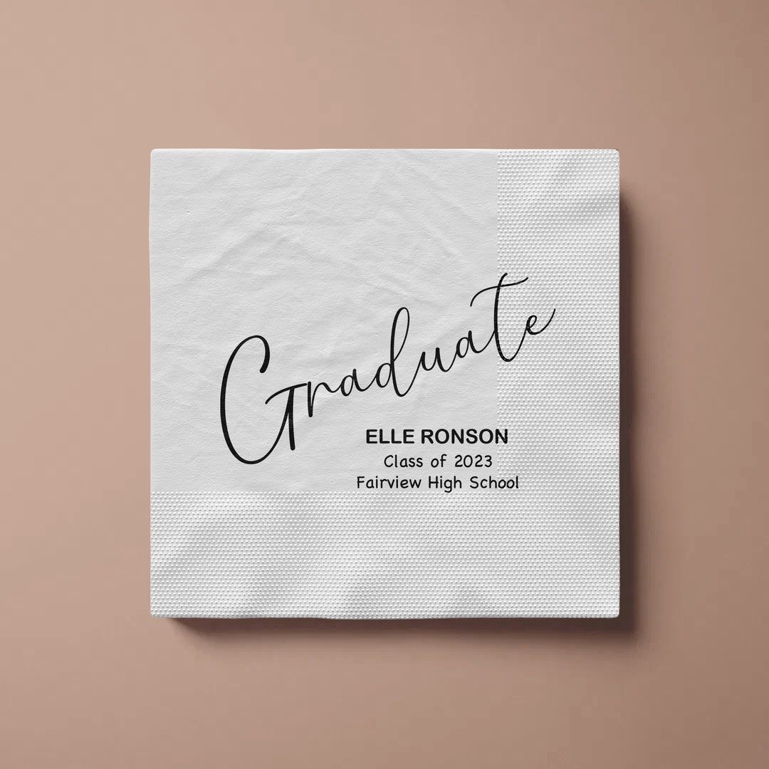 Custom Napkins, Personalized Napkin, Custom Graduate Cocktail, Graduate