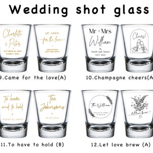 Personalized Wedding Shot Glasses - Customized Mr. and Mrs. Shot Glass Set, Personalized Wedding Favors , Personalized Wedding Shot Glass