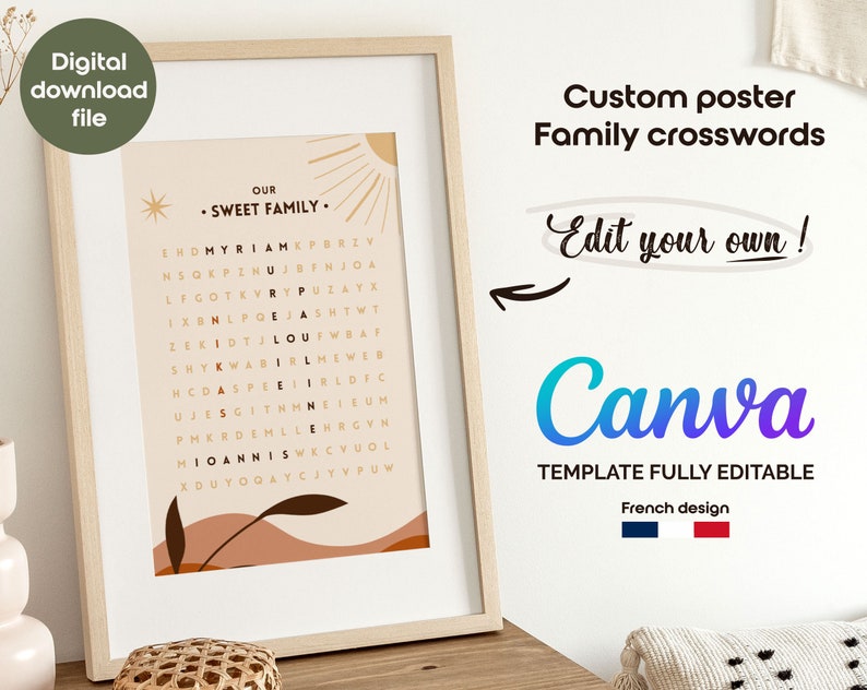 Custom Crosswords Personalized Family Poster Custom Crosswords Letters - Etsy