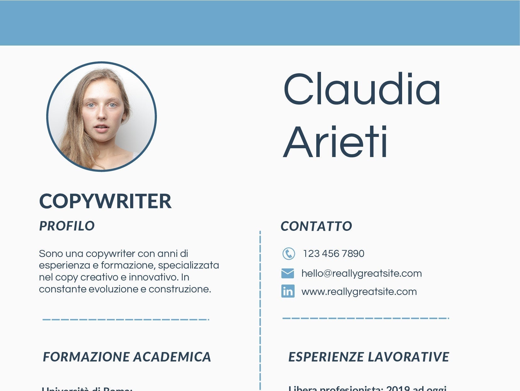 Modello Di Curriculum Vitae Formato Europeo Cv Template Modello Di Curriculum Semplice E Intuitivo Cv - Etsy