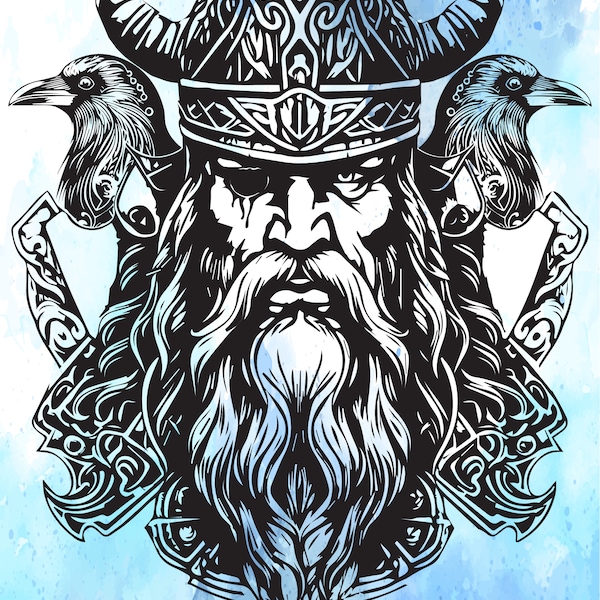 Viking Svg | Viking Head Svg | Norse Warrior Svg | Viking Odin Png | Viking Png | Odin Digital File | Viking Cricut | Norse Mythology Svg