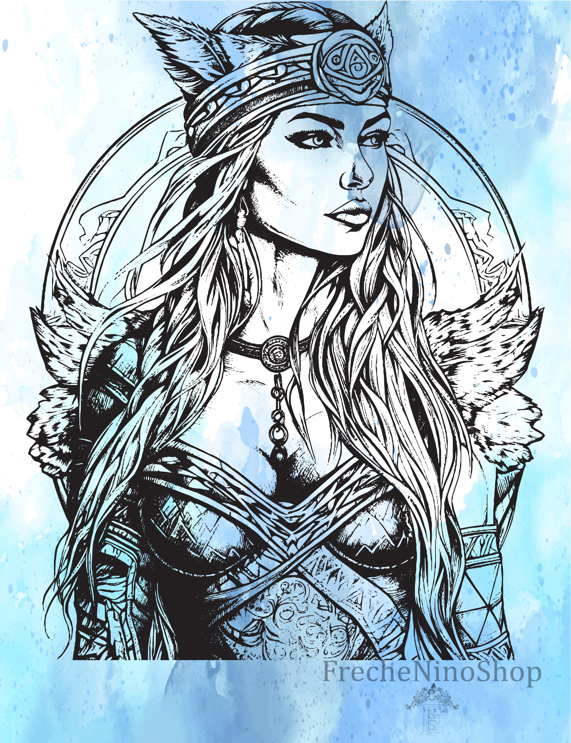 Viking Shield Maiden - UbeeUPixels - Drawings & Illustration, People &  Figures, Past & Historical Figures - ArtPal