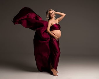 Tela de seda para maternidad/Accesorio para fotos de embarazo/Accesorio para fotos de maternidad/Vestido de maternidad de seda/Accesorios para fotos de tela de seda para maternidad/Vestido envolvente de satén