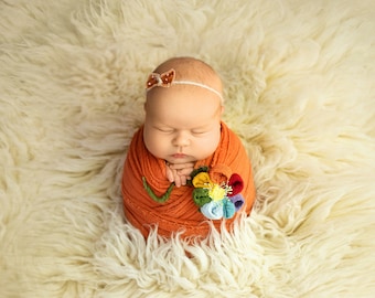 Accesorio de arcoíris para recién nacidos/Accesorios de fotografía para recién nacidos/Accesorio de flor de arcoíris/Traje de niña arcoíris/Accesorio para recién nacidos/Envoltura para recién nacidos Arcoíris Bebé/