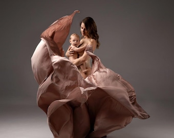 Tela de seda para maternidad/Vestido de maternidad para sesión de fotos/Accesorio para fotos de embarazo/Tela para embarazo/Envoltura de maternidad/Sesión de fotos de maternidad