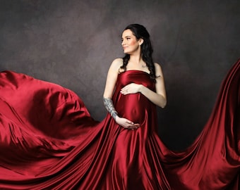 Tela de seda para maternidad/Accesorio para fotos de embarazo/Accesorio para fotos de maternidad/Vestido de maternidad de seda/Accesorios para fotos de tela de seda para maternidad/Vestido envolvente de satén