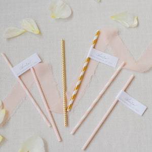 Straw Flag Tag, Editable Template, Printable Straw Flag Tags, Instant Download