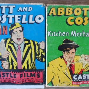 ABBOTT & COSTELLO Castle Films 8mm LOT of 2, &quot;Fun on the Run&quot; and &quot;Kitchen Mechanics&quot;