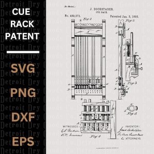 Billiard Cue Rack Patent - DIGITAL FILE ONLY
