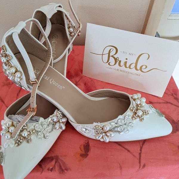 embellished bridal shoes