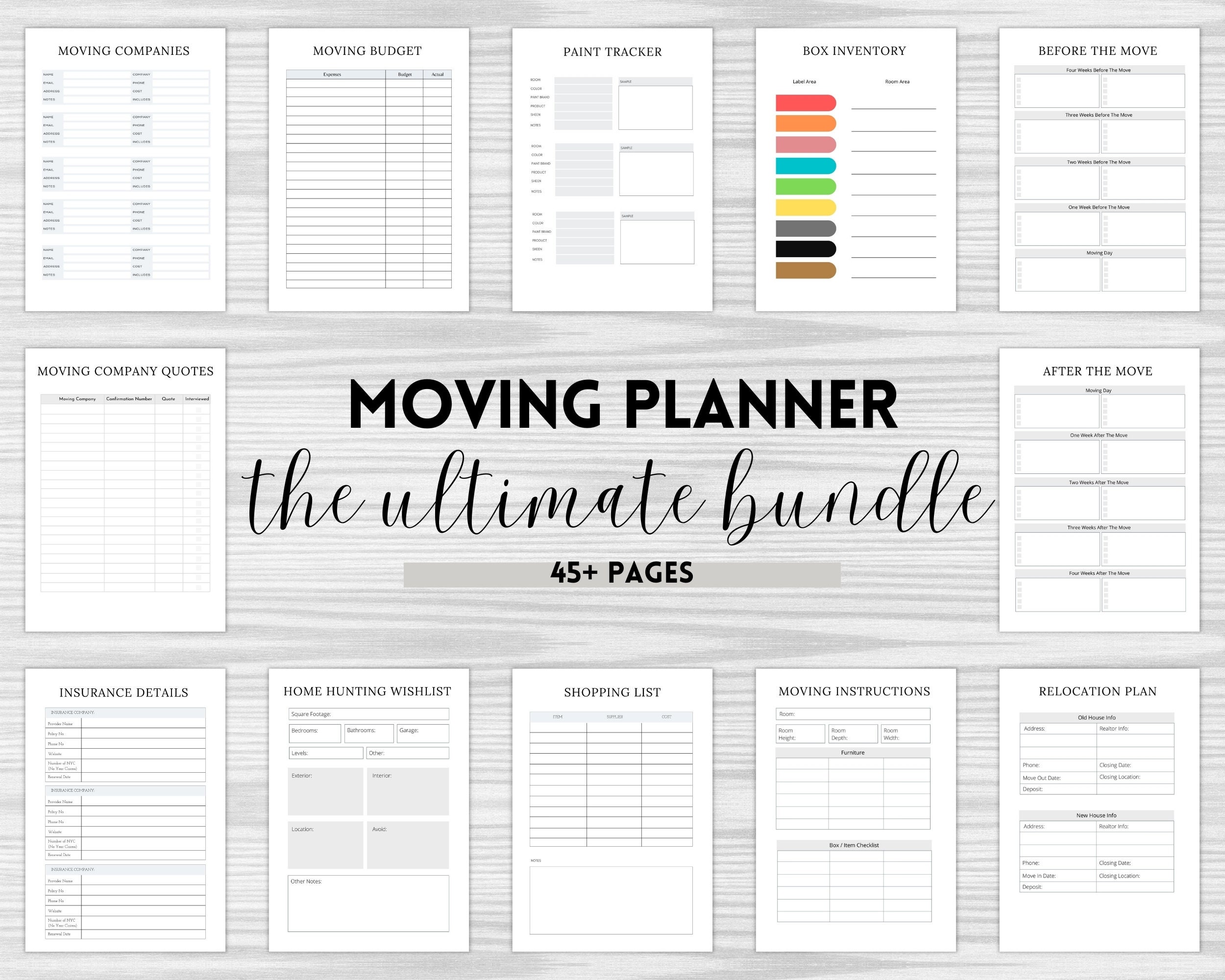 Moving Checklist Printable Instant Download File, 47 Pages New House Organization, Cleaning ...