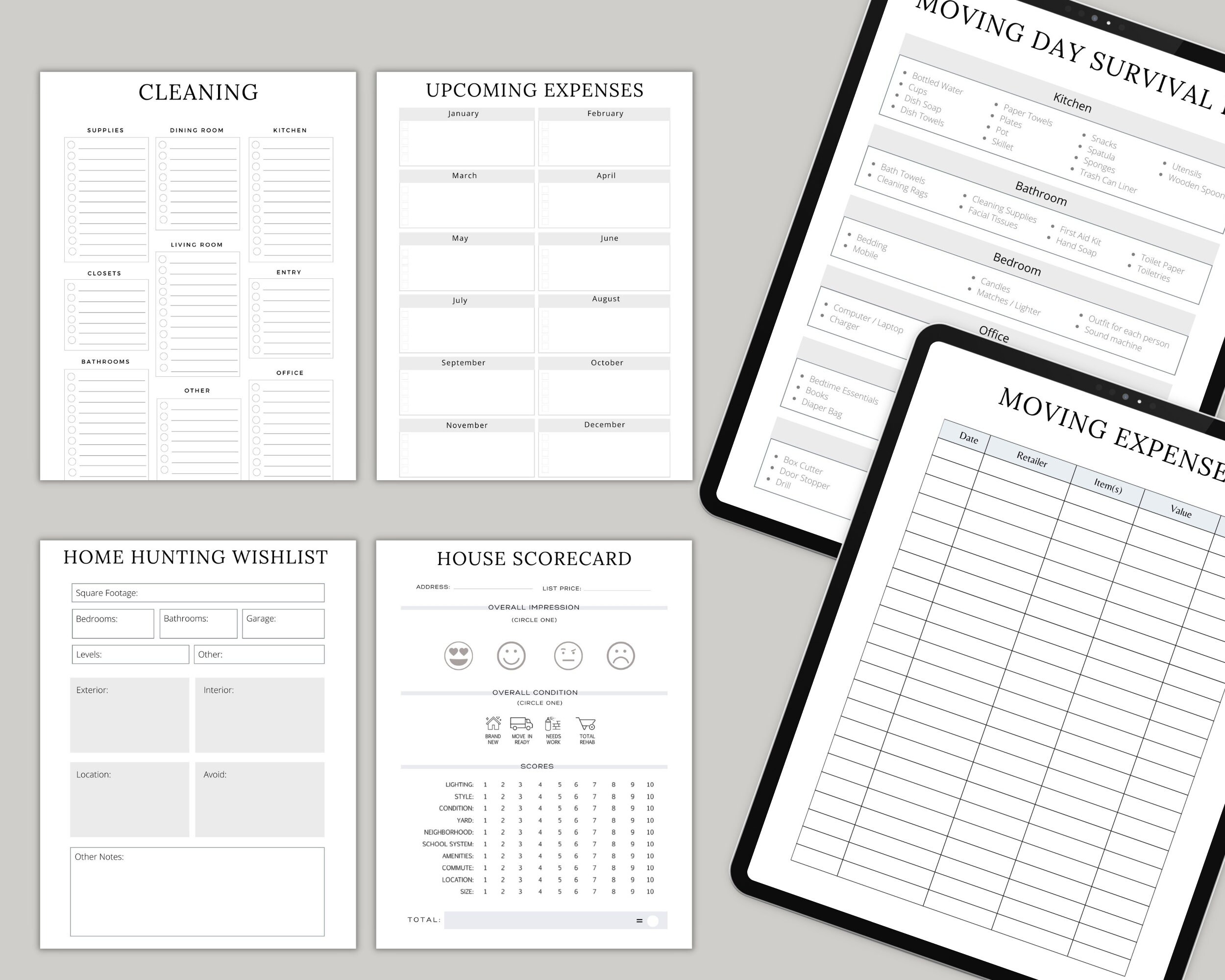 Moving Checklist Printable Instant Download File, 47 Pages New House Organization, Cleaning ...