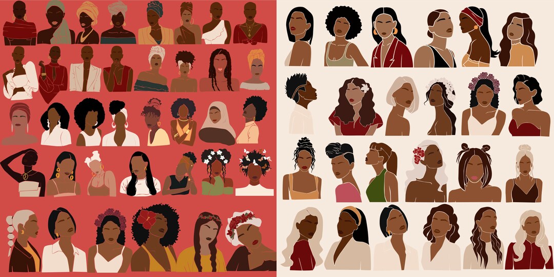 Digital Black People Clip Art on Canva - Etsy