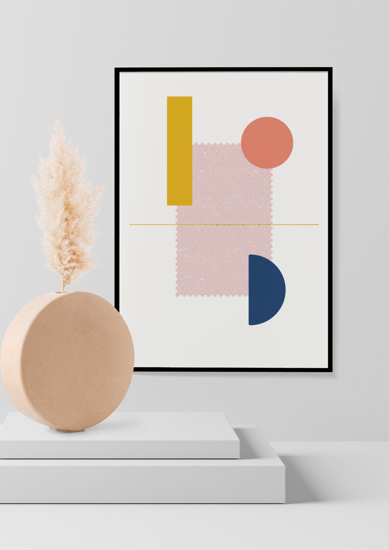 Abstract Shapes Printable Art Geometric Downloadable Art Abstract Shapes Wall Art Minimalist Abstract Art Digital Download Art Prints image 3