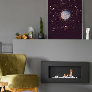 Sun and Moon Wall Art Sun and Moon Print Galaxy Wall Art Universe Wall Decor Wall DecorationArt Prints Digital Download Printable image 7